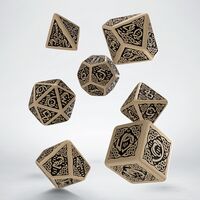 Celtic 3D Dice Set Beige & Black