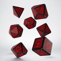 CELTIC 3D DICE SET BLACK & RED
