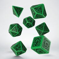 CELTIC 3D DICE SET GREEN&BLACK
