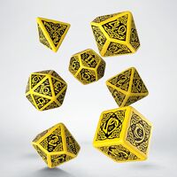 CELTIC 3D DICE SET YELLOW & BLACK