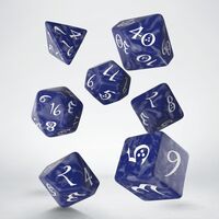 Classic RPG Dice Set Cobalt & White