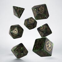 Dragons Dice Set Bottle Green & Gold - Nephrite