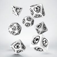 DRAGONS DICE SET WHITE & BLACK