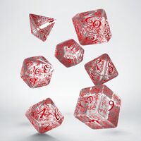 Elven Dice Set  Translucent & Red