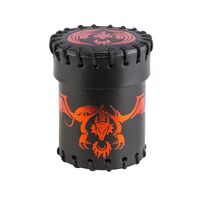 DICE CUP FLYING DRAGON BLACK LEATHER