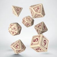 RuneQuest Dice Set  Beige & Burgundy