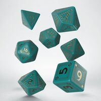 RuneQuest Dice Set  Turquoise & Gold