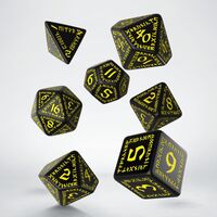 Runic Dice Set Black & Yellow