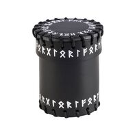 DICE CUP RUNIC BLACK LEATHER