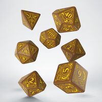 Steampunk Dice Set Brown & Yellow