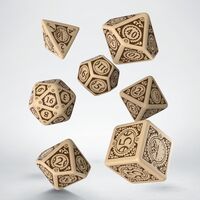 Steampunk Clockwork Dice Set  Beige & Brown