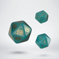 RuneQuest Expansion Dice Turquoise&Gold