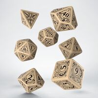 STEAMPUNK DICE SET BEIGE&BLACK