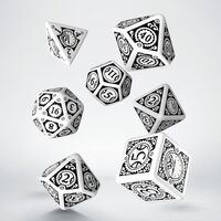 STEAMPUNK CLOCKWORK DICE SET WHITE&BLACK