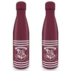 Harry Potter Classic Crest Burgundy Stripes Metal Bottle 550ml