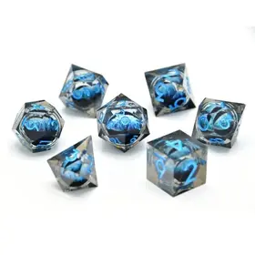CritStones Dice Set Water Dragon's Gaze Floating Eye (7)