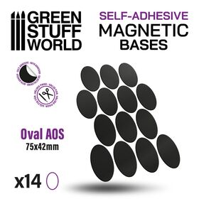 Adhesive Oval Magnetic Bases 74x42mm AOS (x14)