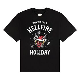 Stranger Things T-Shirt Wishing You a Hellfire Holiday  L