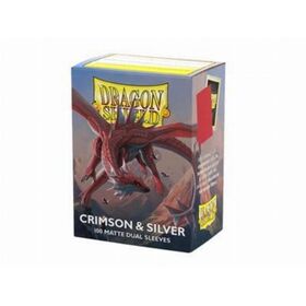 Dragon Shield Matte Dual Sleeves Crimson & Silver (100)