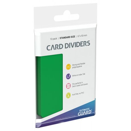 CARD DIVIDERS STANDARD GREEN 10