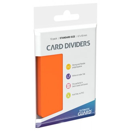 CARD DIVIDERS STANDARD ORANGE 10