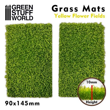 Grass Mat Cut-Out - Yellow Flower Field