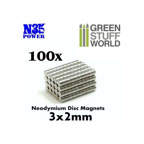 Neodymium Magnets N35 3x2mm (100)