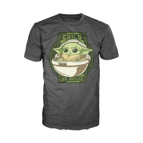 STAR WARS MANDALORIAN CHILD ON BOARD T-SHIRT (L)
