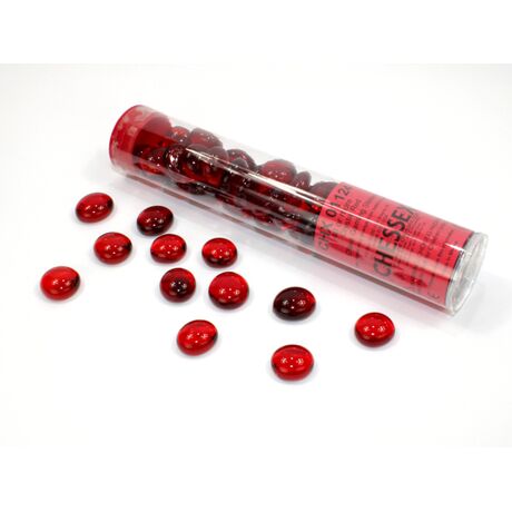 Crystal Red Glass Stones in 5 1/2" Tube (40+)