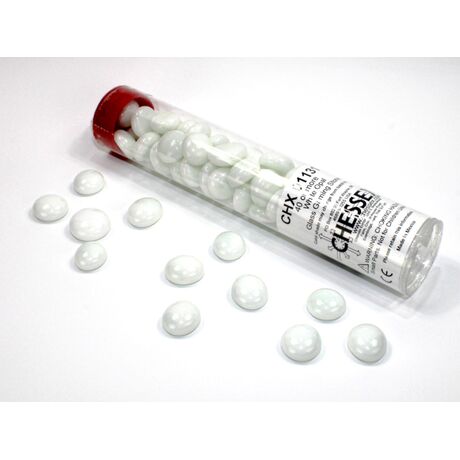 White Opal Glass Stones in 5 1/2" Tube (40+)