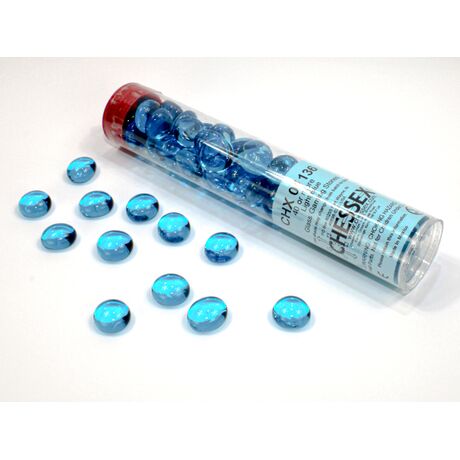 Crystal Light Blue Glass Stones in 5 1/2" Tube (40+)