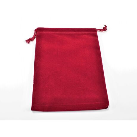 Suedecloth Dice Bag (L) Red 5" x 7 1/2"