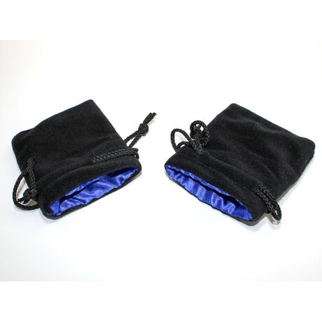 Velvet Bag Black / Blue Inside 3.75" x 4"