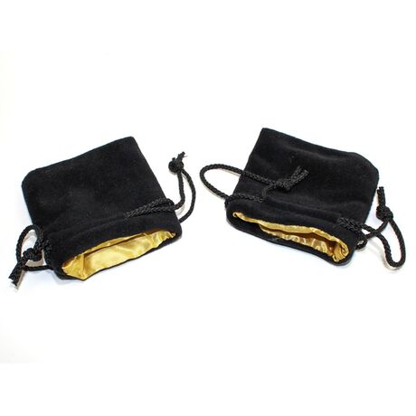 Velvet Bag Black / Gold Inside 3.75" x 4"