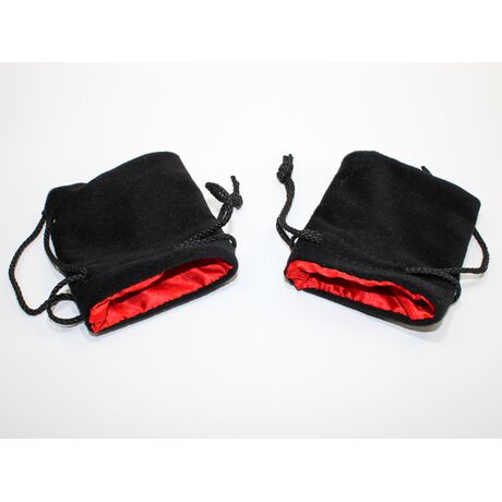 Velvet Bag Black / Red Inside 3.75" x 4"