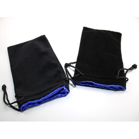 Velvet Bag Black / Blue Inside Big 5" x 8"