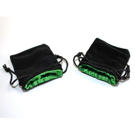 Velvet Bag Black / Green Inside 3.75" x 4"
