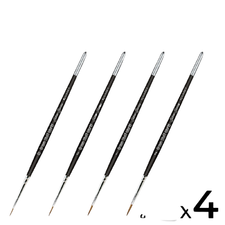 Kolinsky Silver Series 4 Brushes Pack