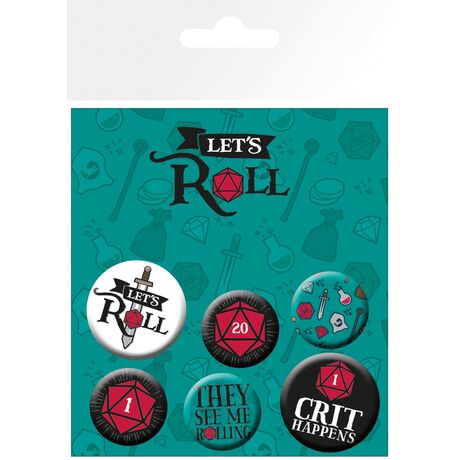 Dungeons and Dragons Let's Roll Badge Pack
