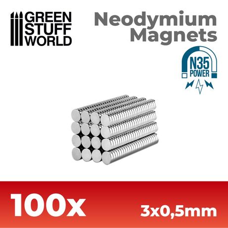 Neodymium Magnets N35 3x0,5mm (100)