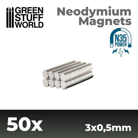 Neodymium Magnets N35 3x0,5mm (50)