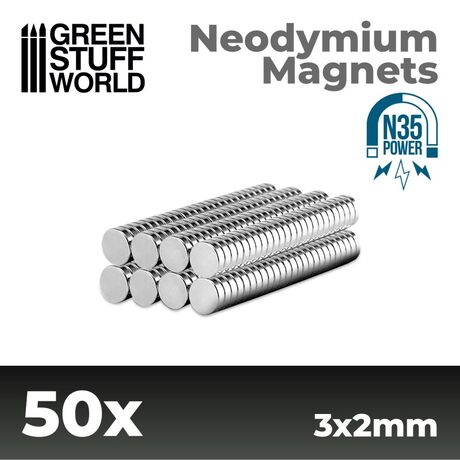Neodymium Magnets N35 3x2mm (50)
