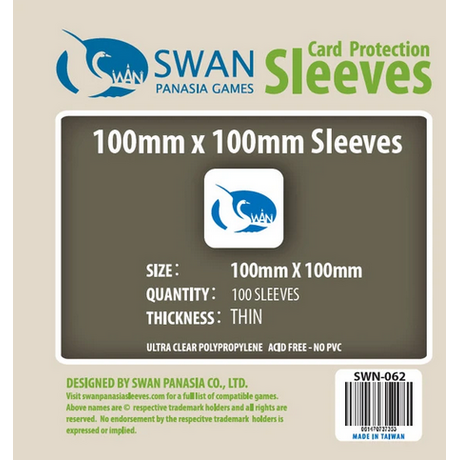 Swan Sleeves 100mm X 100mm SERPENT'S TONGUE