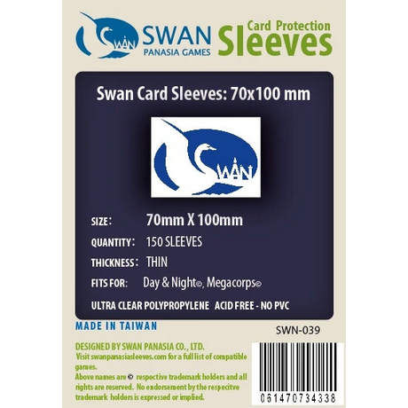 Swan Sleeves 7cm X 9.2cm
