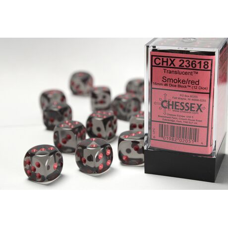Translucent Smoke/Red16mm Dice Block™ (12)