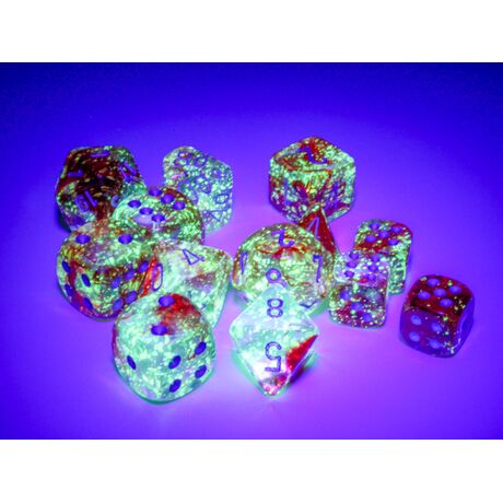 Nebula® Red/silver Luminary™ 16mm Dice Block™ (12 dice)