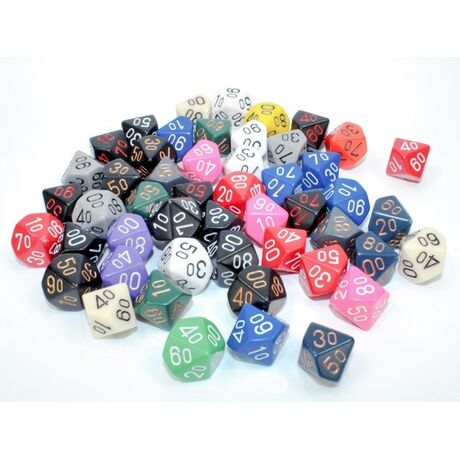 Opaque Polyhedral Dice: D10 Tens