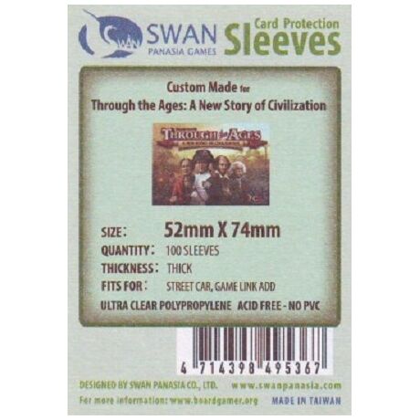 Swan Sleeves 52mm X 74mm THROUGH THE AGES (100 pieces)