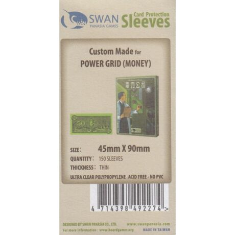Swan Sleeves 45mm X 90mm POWER GRID (150 pieces)