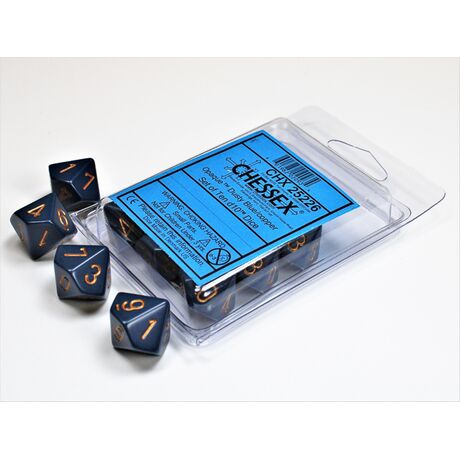 Opaque Dusty Blue/copper Set of Ten d10s